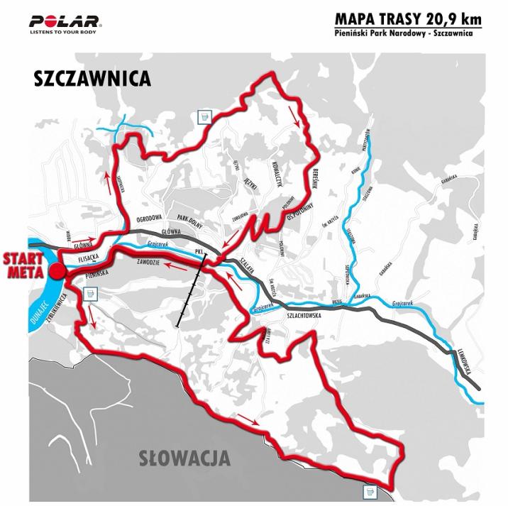 Mapa&#x20;trasy&#x20;długiej&#x20;w&#x20;Szczawnicy